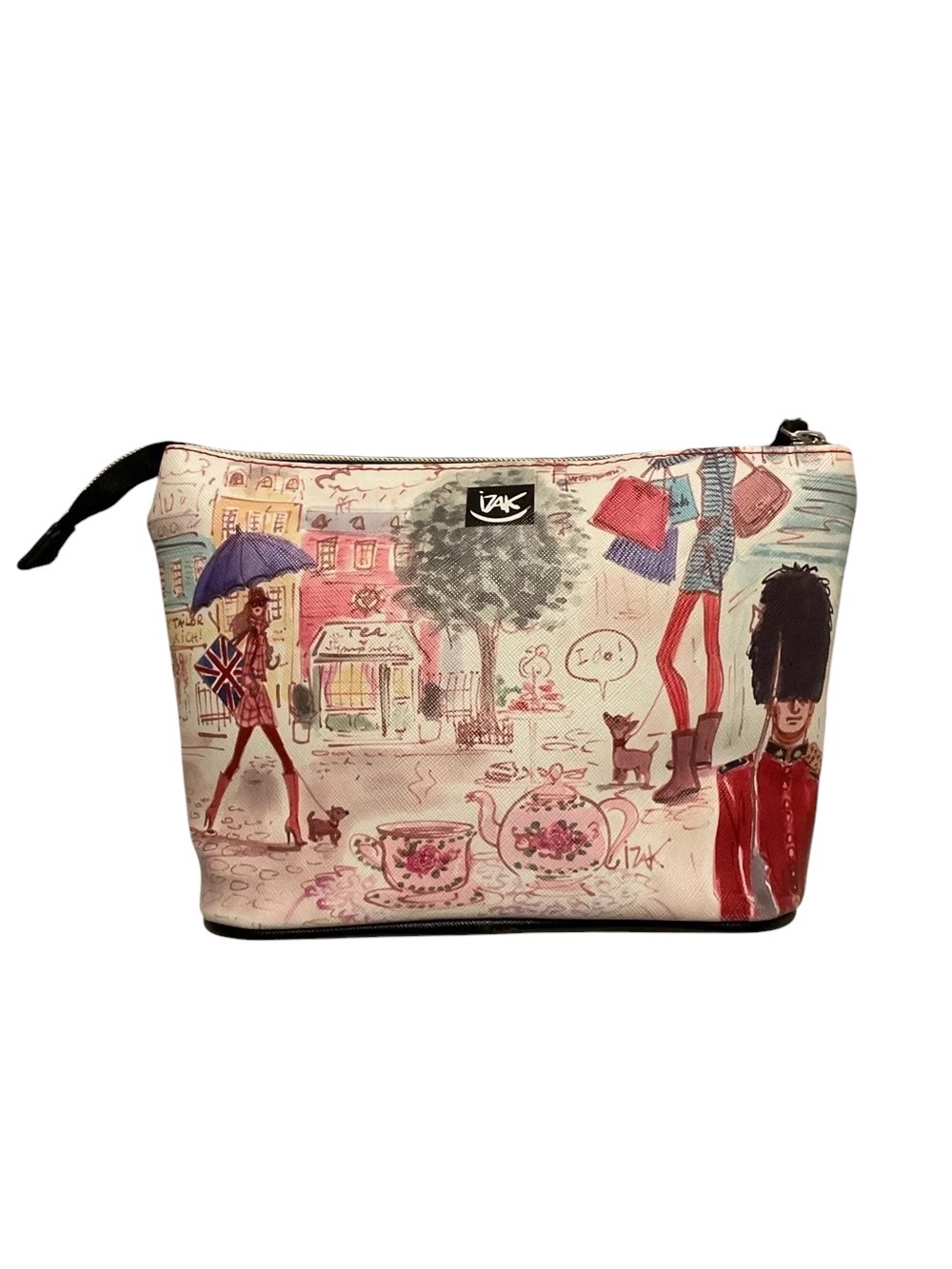 IZAK Pink London Illustration Cosmetic Bag